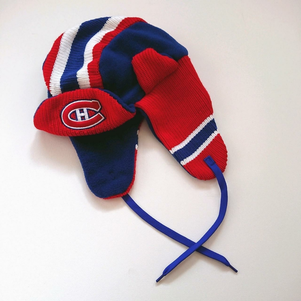 💖2/$15💖 Montreal Canadiens Hockey Sockey reversible trapper hat